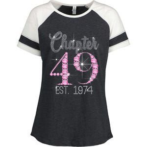 Chapter 49 EST 1974 49Th Birthday Gift For Womens Enza Ladies Jersey Colorblock Tee