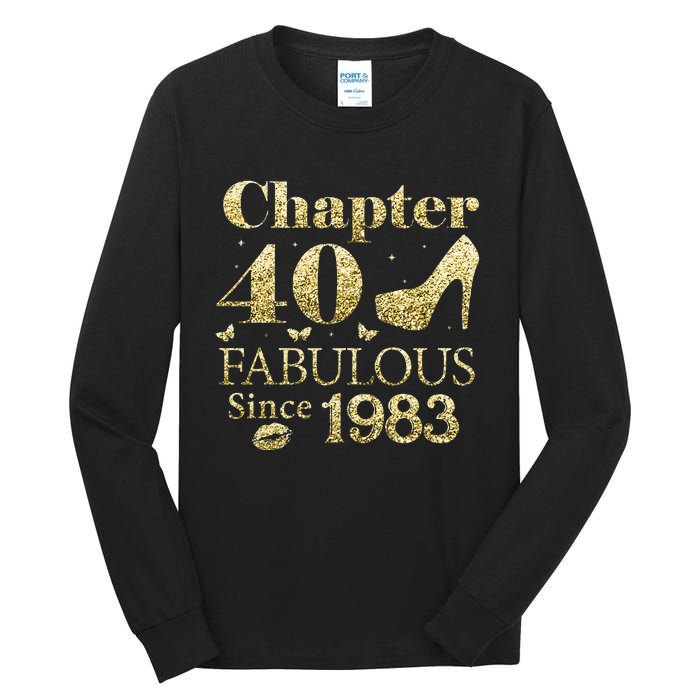 Chapter 40 Fabulous Since 1983 40Th Birthday Gift For Ladies Tall Long Sleeve T-Shirt