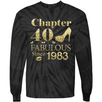 Chapter 40 Fabulous Since 1983 40Th Birthday Gift For Ladies Tie-Dye Long Sleeve Shirt