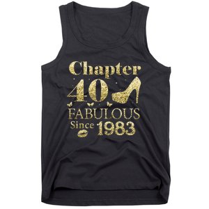 Chapter 40 Fabulous Since 1983 40Th Birthday Gift For Ladies Tank Top