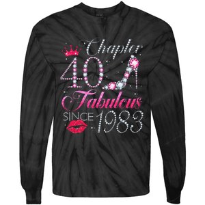 Chapter 40 Fabulous Since 1983 40Th Birthday Gift For Women Tie-Dye Long Sleeve Shirt