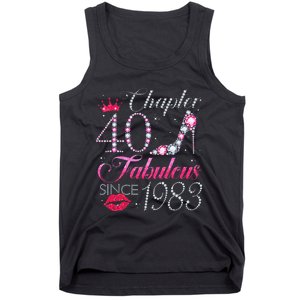 Chapter 40 Fabulous Since 1983 40Th Birthday Gift For Women Tank Top