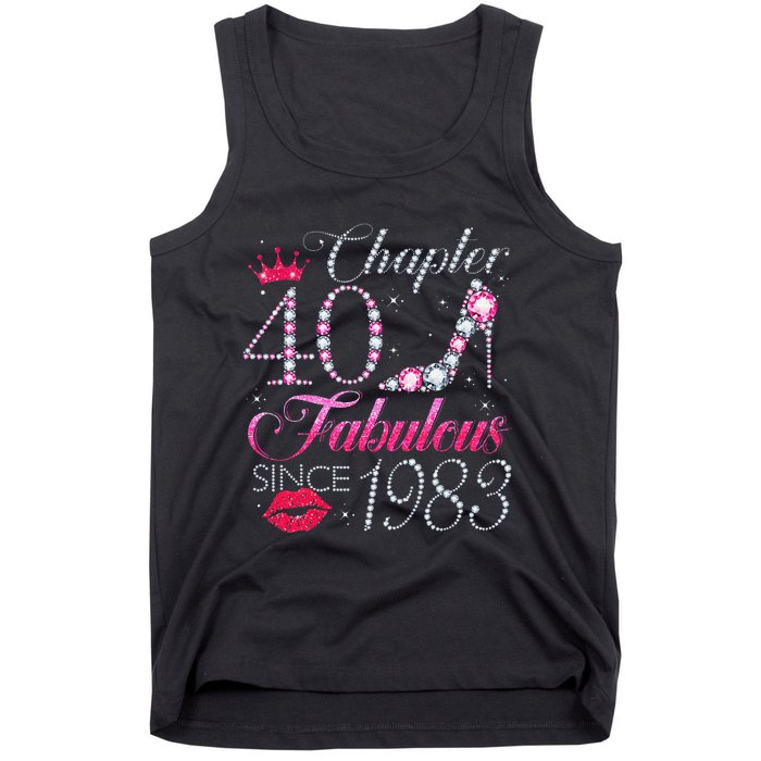 Chapter 40 Fabulous Since 1983 40Th Birthday Gift For Women Tank Top