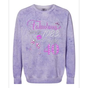 Chapter 40 Fabulous Since 1983 40th Birthday Queen Wine Colorblast Crewneck Sweatshirt