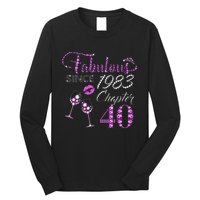 Chapter 40 Fabulous Since 1983 40th Birthday Queen Wine Long Sleeve Shirt