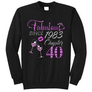 Chapter 40 Fabulous Since 1983 40th Birthday Queen Wine Sweatshirt