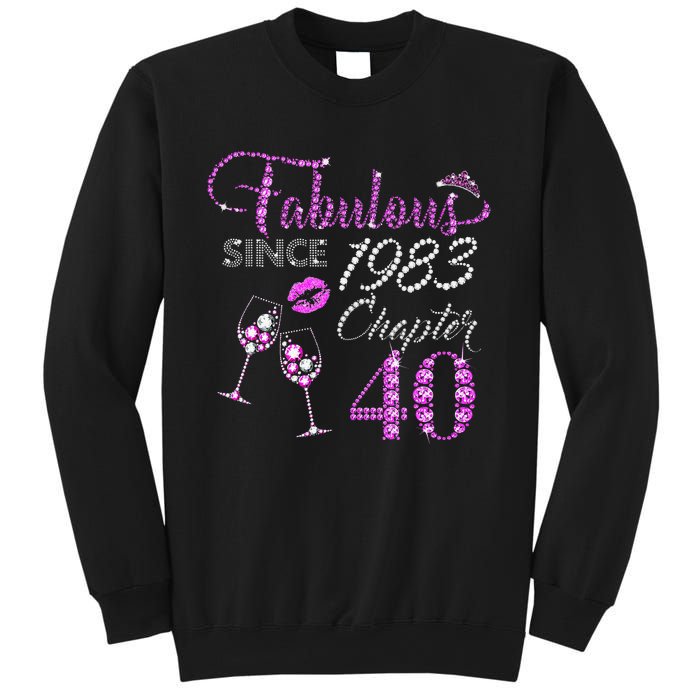 Chapter 40 Fabulous Since 1983 40th Birthday Queen Wine Sweatshirt