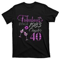 Chapter 40 Fabulous Since 1983 40th Birthday Queen Wine T-Shirt