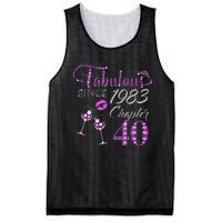 Chapter 40 Fabulous Since 1983 40th Birthday Queen Wine Mesh Reversible Basketball Jersey Tank