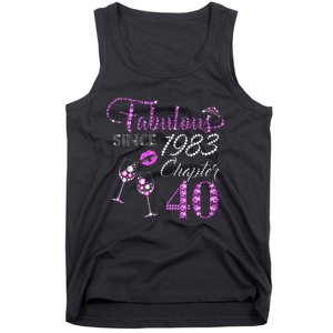 Chapter 40 Fabulous Since 1983 40th Birthday Queen Wine Tank Top