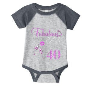 Chapter 40 Fabulous Since 1983 40th Birthday Queen Wine Infant Baby Jersey Bodysuit