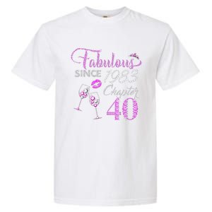 Chapter 40 Fabulous Since 1983 40th Birthday Queen Wine Garment-Dyed Heavyweight T-Shirt