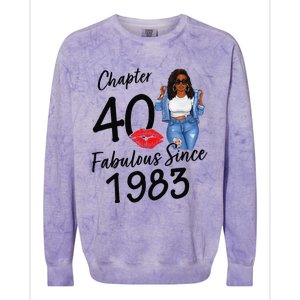 Chapter 40 Fabulous Since 1983 Black Birthday Queen Colorblast Crewneck Sweatshirt