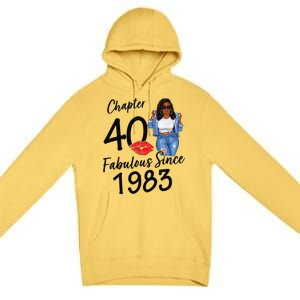 Chapter 40 Fabulous Since 1983 Black Birthday Queen Premium Pullover Hoodie