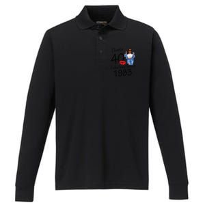 Chapter 40 Fabulous Since 1983 Black Birthday Queen Performance Long Sleeve Polo