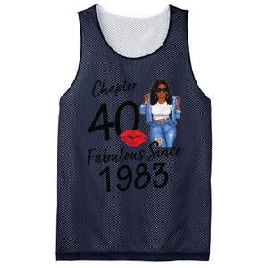 Chapter 40 Fabulous Since 1983 Black Birthday Queen Mesh Reversible Basketball Jersey Tank