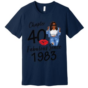 Chapter 40 Fabulous Since 1983 Black Birthday Queen Premium T-Shirt