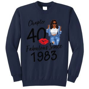 Chapter 40 Fabulous Since 1983 Black Birthday Queen Tall Sweatshirt