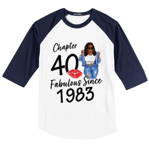 Chapter 40 Fabulous Since 1983 Black Birthday Queen Baseball Sleeve Shirt