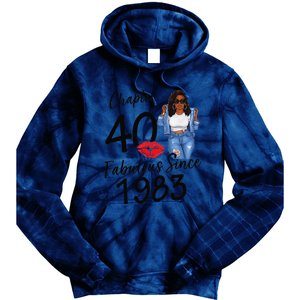 Chapter 40 Fabulous Since 1983 Black Birthday Queen Tie Dye Hoodie