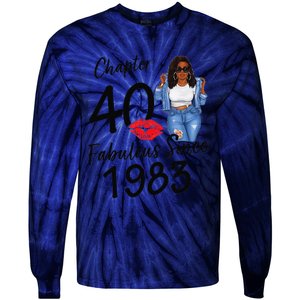 Chapter 40 Fabulous Since 1983 Black Birthday Queen Tie-Dye Long Sleeve Shirt