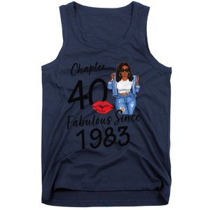 Chapter 40 Fabulous Since 1983 Black Birthday Queen Tank Top