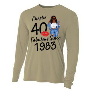 Chapter 40 Fabulous Since 1983 Black Birthday Queen Cooling Performance Long Sleeve Crew