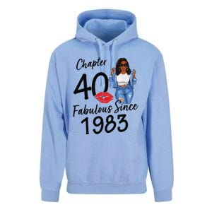 Chapter 40 Fabulous Since 1983 Black Birthday Queen Unisex Surf Hoodie