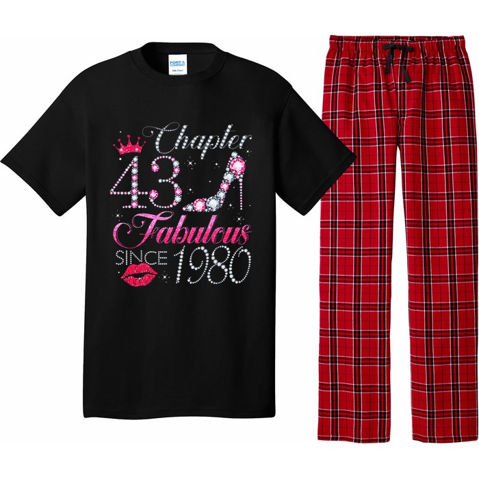 Chapter 43 Fabulous Since 1980 43rd Birthday Gift For Women Cute Pajama Set