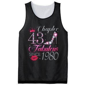 Chapter 43 Fabulous Since 1980 43rd Birthday Gift For Women Cute Mesh Reversible Basketball Jersey Tank