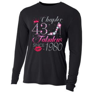 Chapter 43 Fabulous Since 1980 43rd Birthday Gift For Women Cute Cooling Performance Long Sleeve Crew