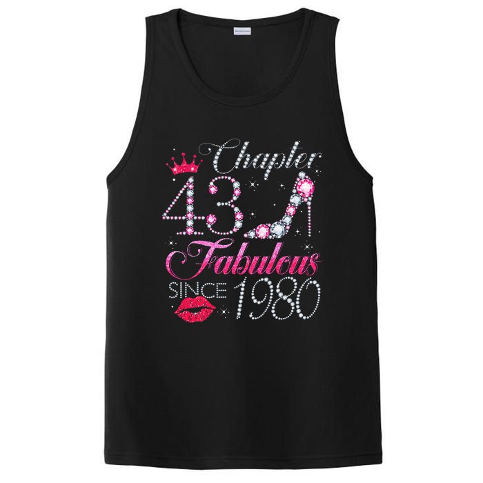 Chapter 43 Fabulous Since 1980 43rd Birthday Gift For Women Cute PosiCharge Competitor Tank