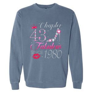 Chapter 43 Fabulous Since 1980 43rd Birthday Gift For Women Cute Garment-Dyed Sweatshirt