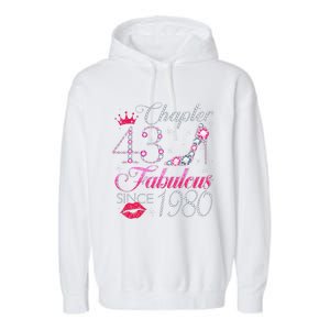 Chapter 43 Fabulous Since 1980 43rd Birthday Gift For Women Cute Garment-Dyed Fleece Hoodie