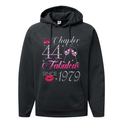 Chapter 44 Fabulous Since 1979 44th Birthday Gift For Women Performance Fleece Hoodie