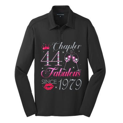 Chapter 44 Fabulous Since 1979 44th Birthday Gift For Women Silk Touch Performance Long Sleeve Polo