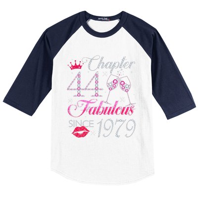 Chapter 44 Fabulous Since 1979 44th Birthday Gift For Women Baseball Sleeve Shirt