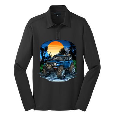 Cool 4x4 Four Wheel Suv Offmeaningful Giftroad All Wheel Drive Lover Great Gift Silk Touch Performance Long Sleeve Polo