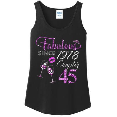 Chapter 45 Fabulous Since 1978 45th Birthday Queen Wine Ladies Essential Tank