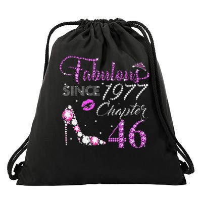 Chapter 46 Fabulous Since 1977 46th Birthday High Heels Drawstring Bag