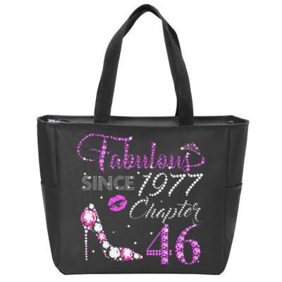 Chapter 46 Fabulous Since 1977 46th Birthday High Heels Zip Tote Bag