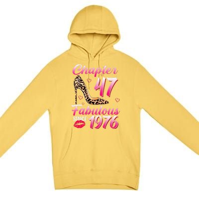 Chapter 47 Fabulous Since 1976 47th Birthday Queen Leopard Premium Pullover Hoodie