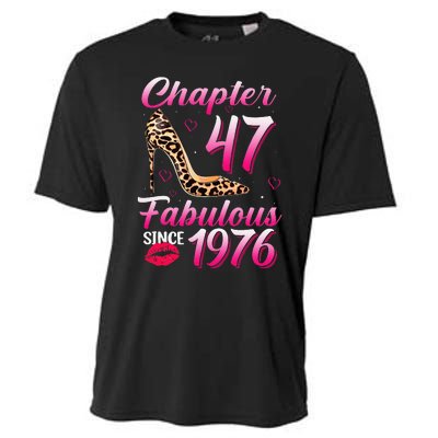 Chapter 47 Fabulous Since 1976 47th Birthday Queen Leopard Cooling Performance Crew T-Shirt