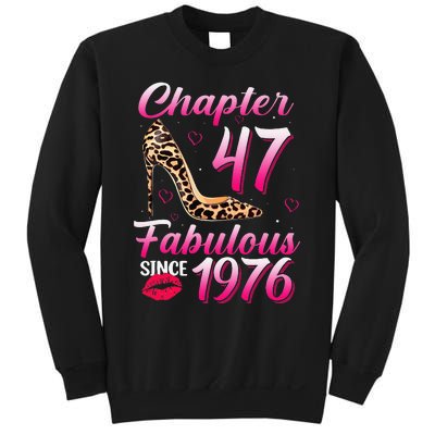 Chapter 47 Fabulous Since 1976 47th Birthday Queen Leopard Sweatshirt