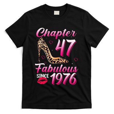 Chapter 47 Fabulous Since 1976 47th Birthday Queen Leopard T-Shirt