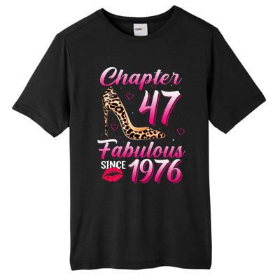 Chapter 47 Fabulous Since 1976 47th Birthday Queen Leopard Tall Fusion ChromaSoft Performance T-Shirt