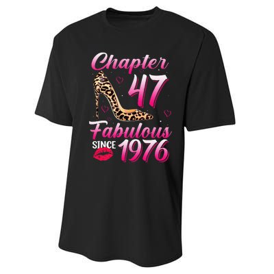 Chapter 47 Fabulous Since 1976 47th Birthday Queen Leopard Performance Sprint T-Shirt