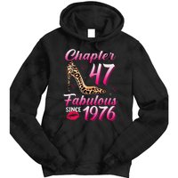 Chapter 47 Fabulous Since 1976 47th Birthday Queen Leopard Tie Dye Hoodie