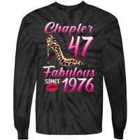 Chapter 47 Fabulous Since 1976 47th Birthday Queen Leopard Tie-Dye Long Sleeve Shirt