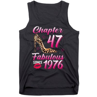 Chapter 47 Fabulous Since 1976 47th Birthday Queen Leopard Tank Top